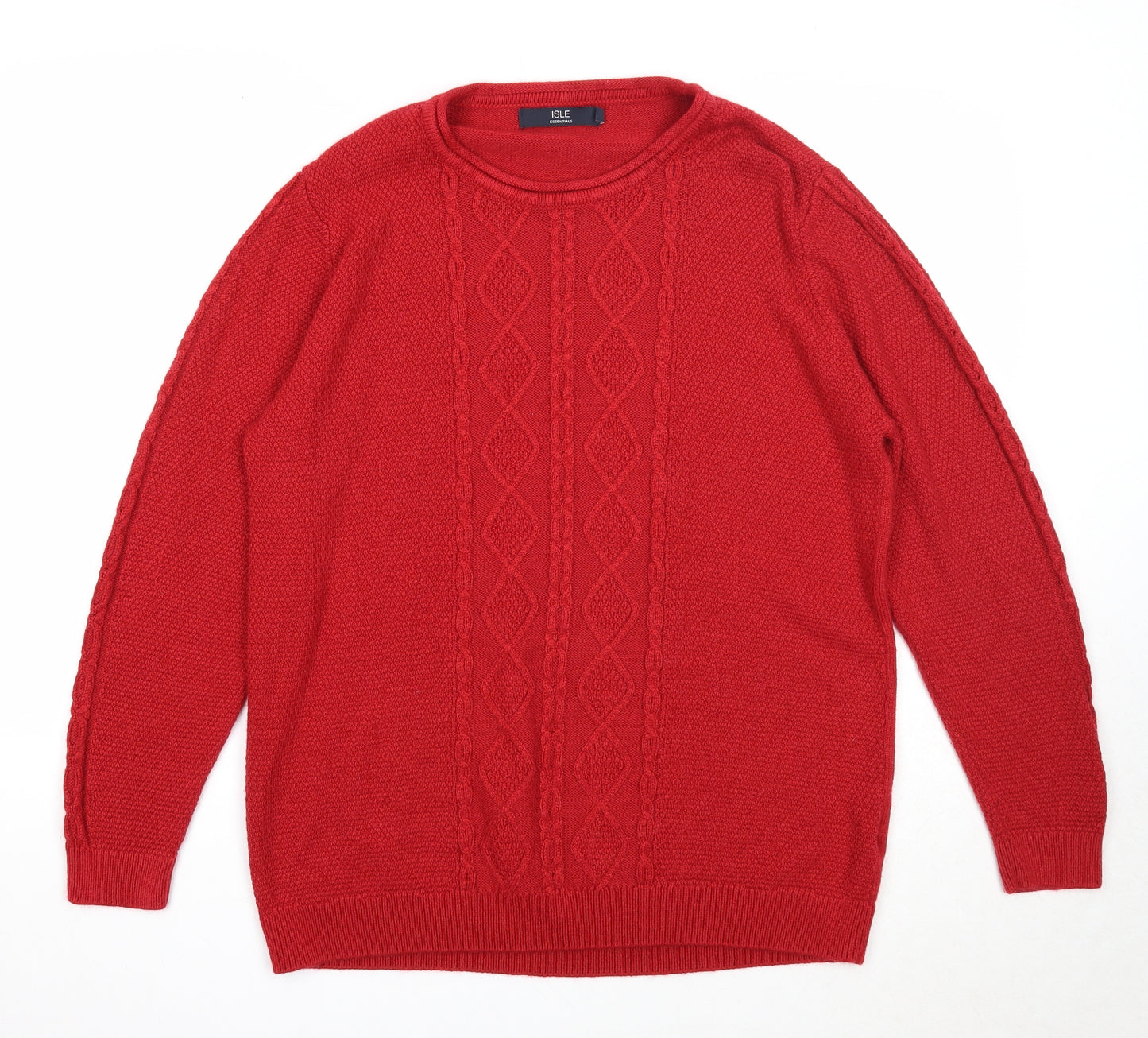 EWM Womens Red Round Neck Acrylic Pullover Jumper Size 18