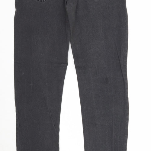 Denim & Co. Mens Black Cotton Straight Jeans Size 28 in L32 in Regular Zip