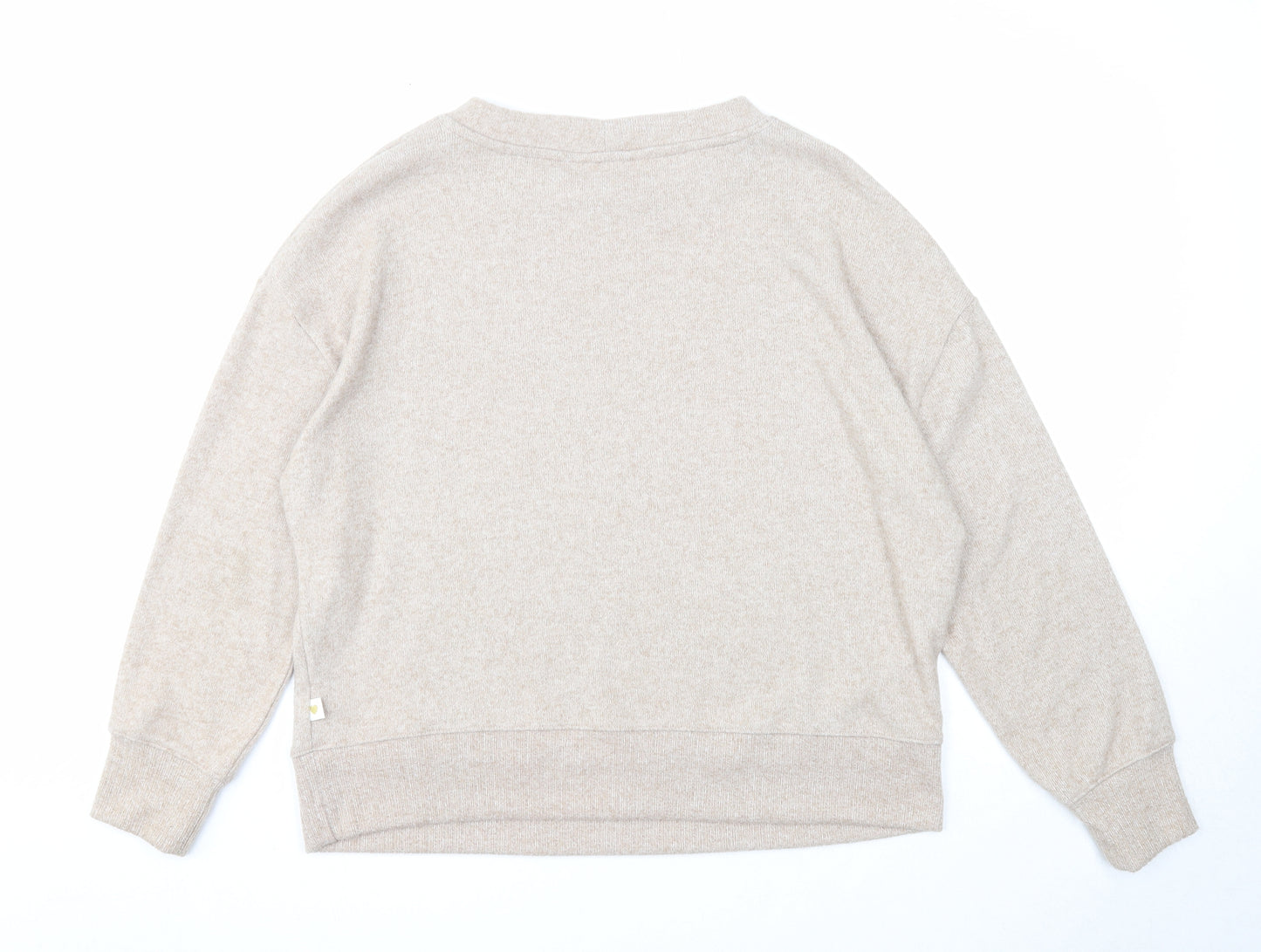 George Womens Beige Round Neck Polyester Pullover Jumper Size 12