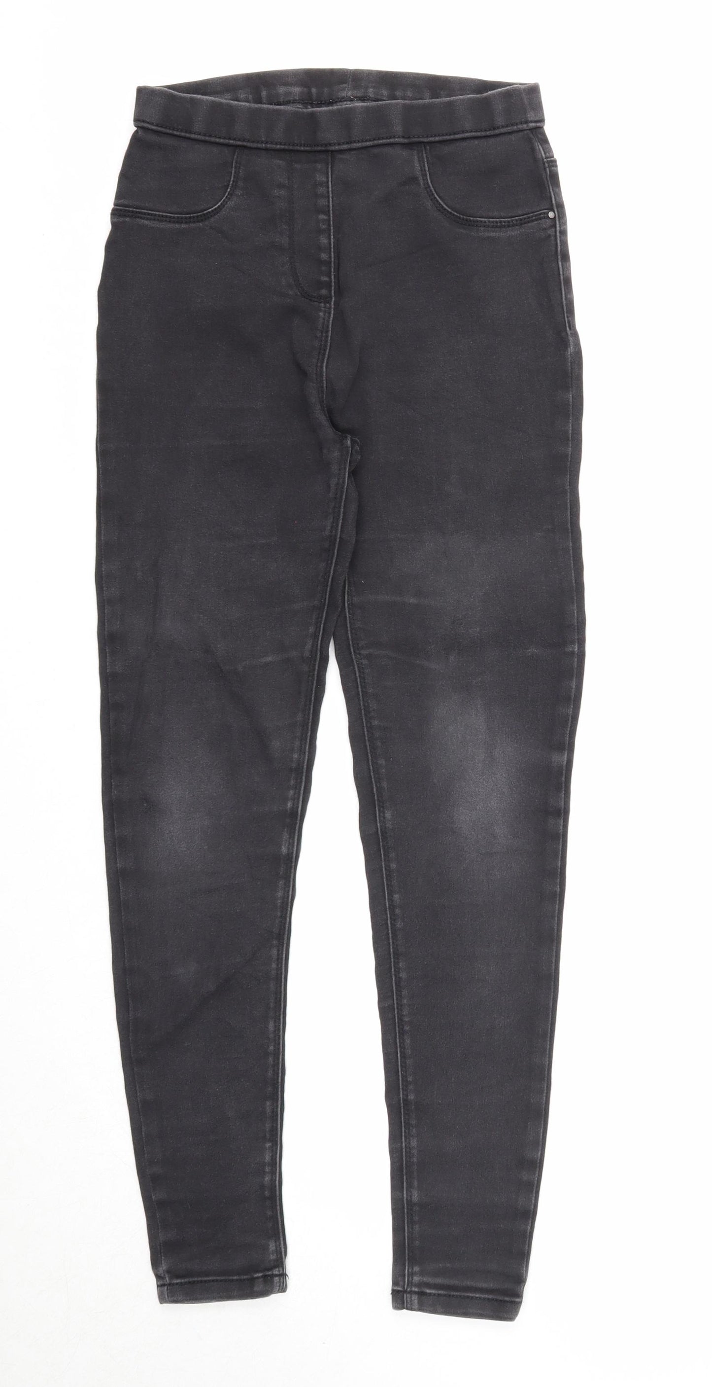 George Girls Black Cotton Jegging Jeans Size 11-12 Years Regular