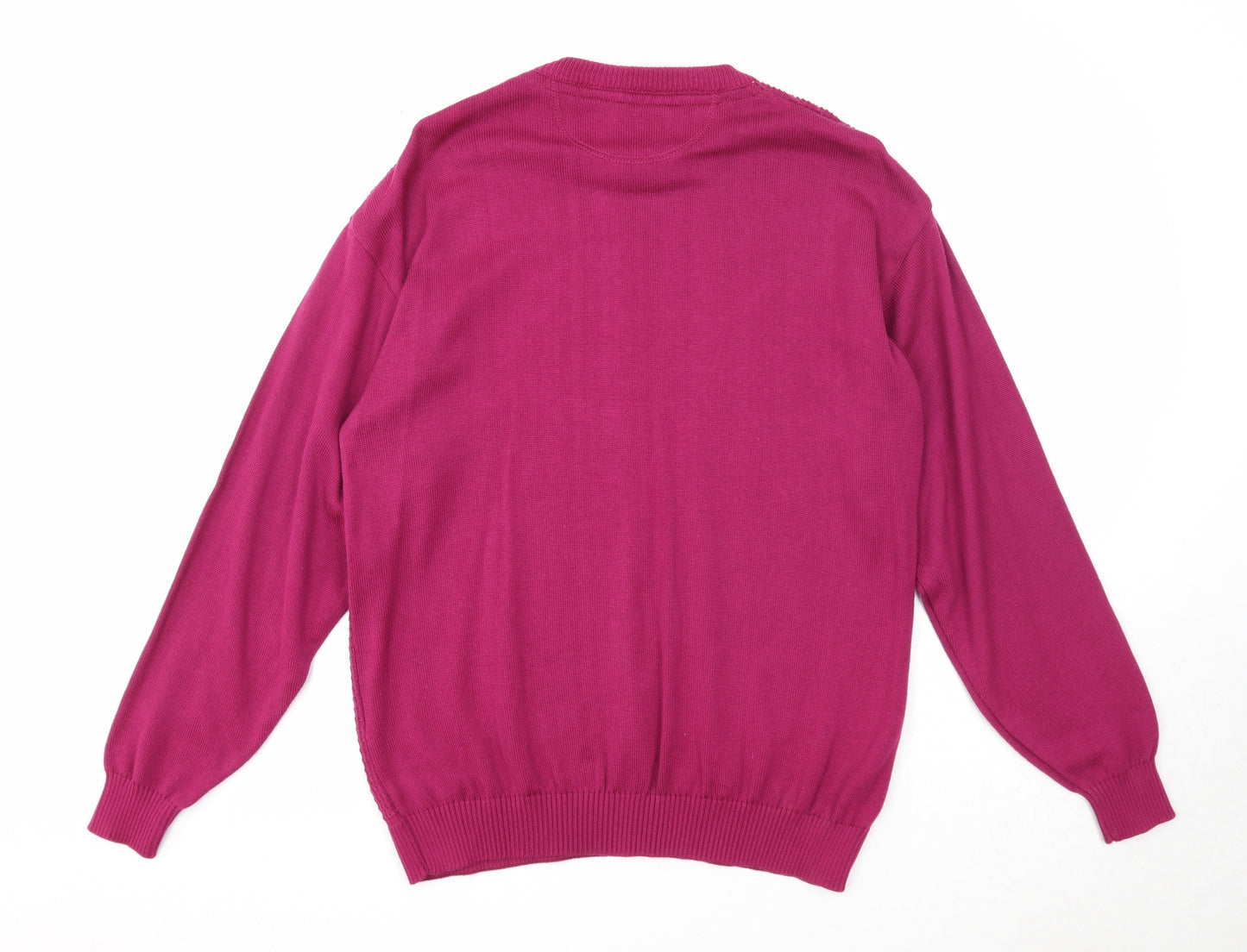 Kellerman Mens Purple Round Neck Cotton Pullover Jumper Size L Long Sleeve