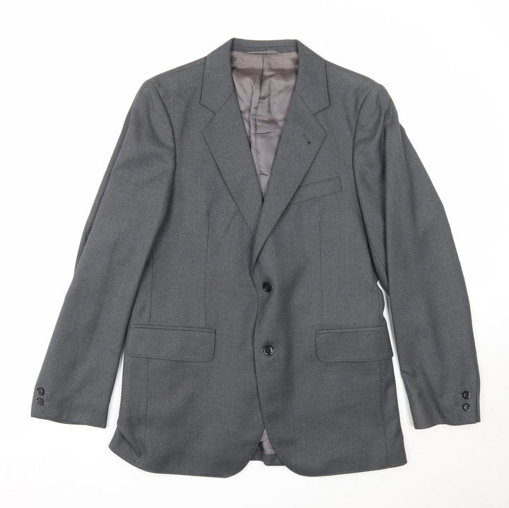 Preworn Mens Grey Polyester Jacket Suit Jacket Size 38 Regular