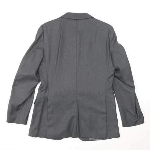 Preworn Mens Grey Polyester Jacket Suit Jacket Size 38 Regular