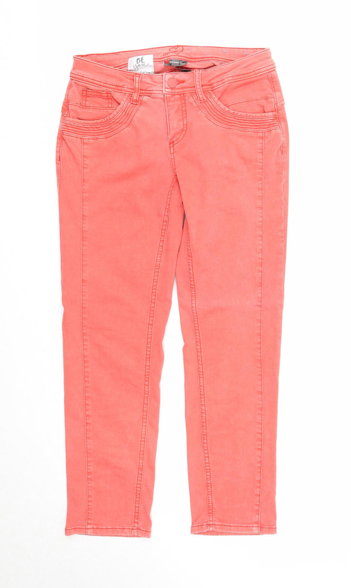 Street One Womens Pink Cotton Straight Jeans Size 26 in L26 in Regular Zip