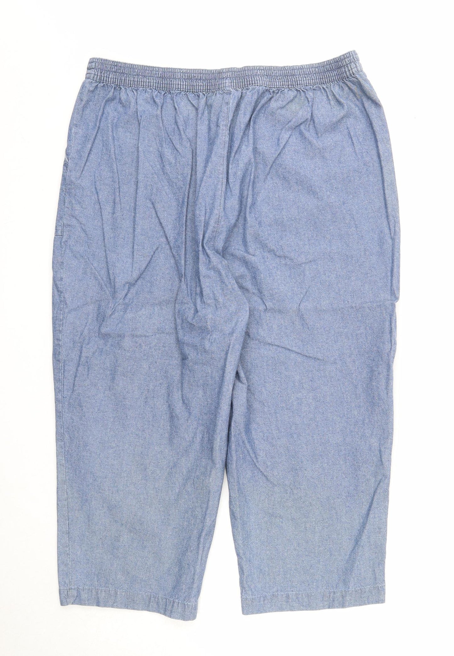 EWM Womens Blue Cotton Bermuda Shorts Size 20 Regular Drawstring