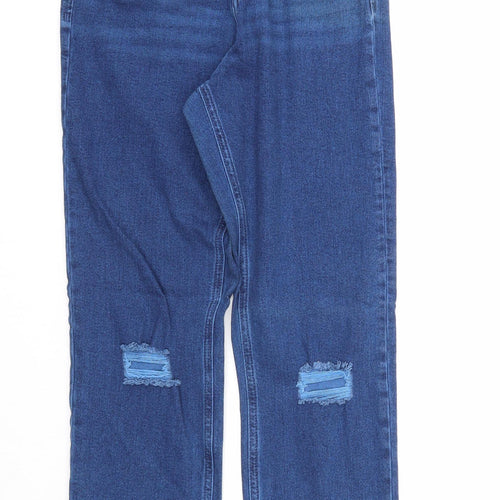 ASOS Mens Blue Cotton Straight Jeans Size 26 in L32 in Regular Zip
