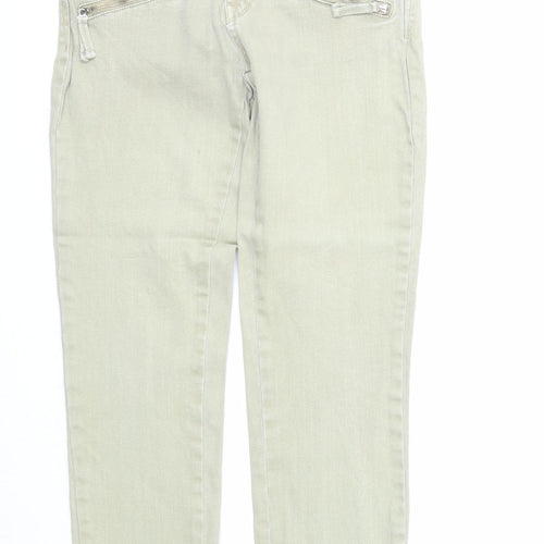 EDC Womens Green Cotton Straight Jeans Size 34 in Regular Zip