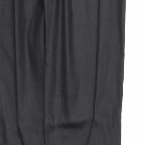 H&M Womens Black Cotton Trousers Size 28 in Regular Zip - Coated