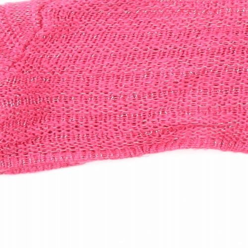 French Connection Girls Pink Round Neck Acrylic Cardigan Jumper Size 2 Years Button - Cropped