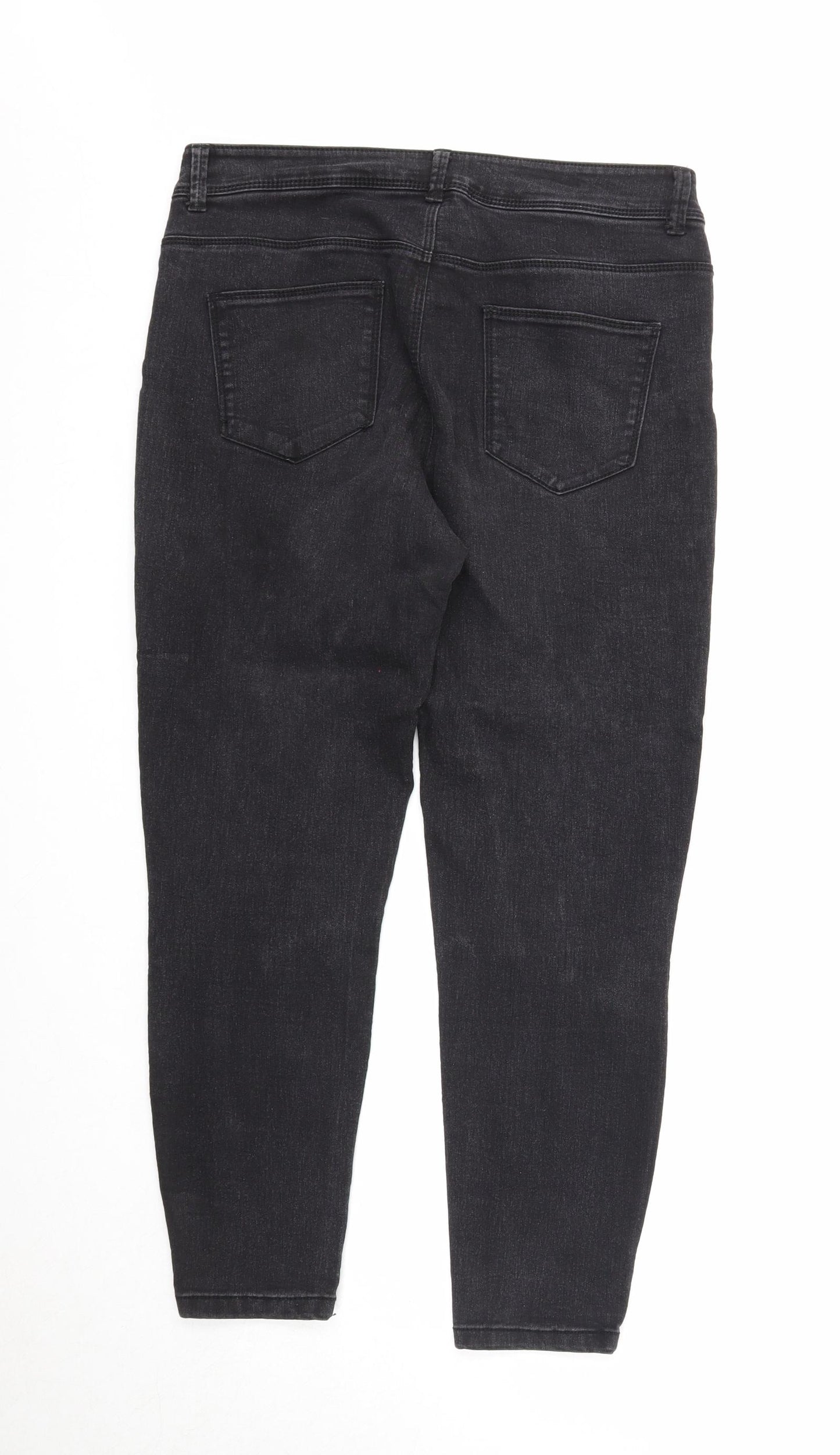 Denim & Co. Womens Black Cotton Skinny Jeans Size 12 Regular Zip