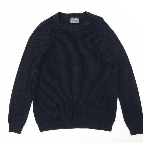Burton Mens Blue Round Neck Cotton Pullover Jumper Size L Long Sleeve
