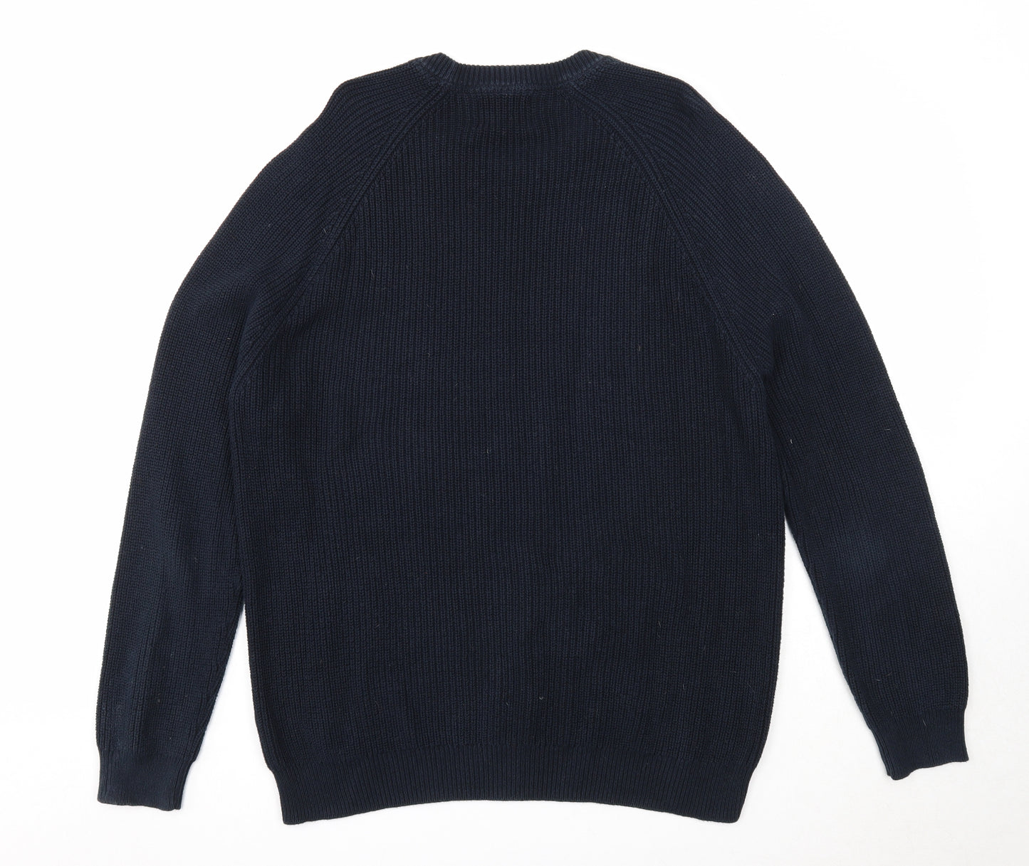 Burton Mens Blue Round Neck Cotton Pullover Jumper Size L Long Sleeve