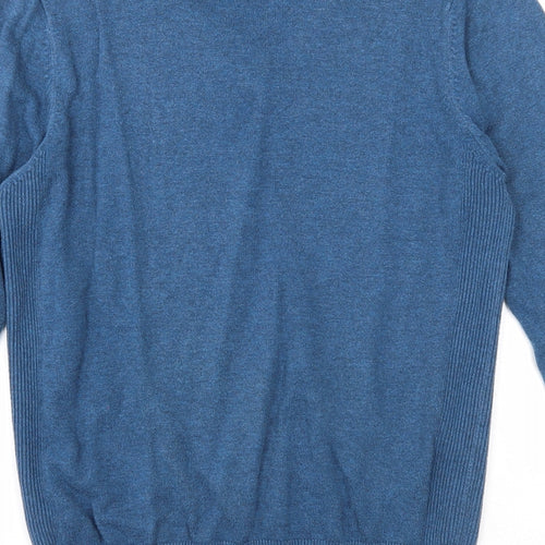 NEXT Mens Blue V-Neck Acrylic Pullover Jumper Size L Long Sleeve