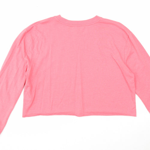 Jane Norman Womens Pink Cotton Pullover Sweatshirt Size L Pullover