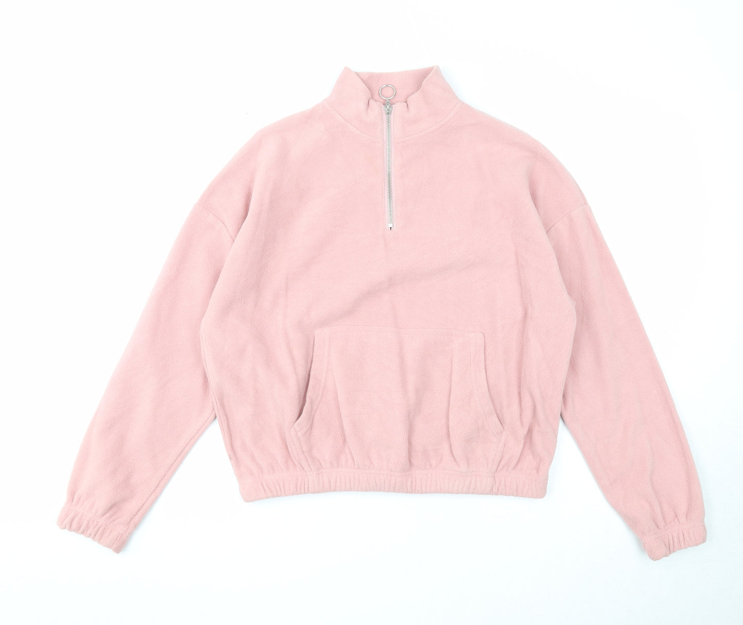 New Look Womens Pink Polyester Pullover Sweatshirt Size 10 Zip