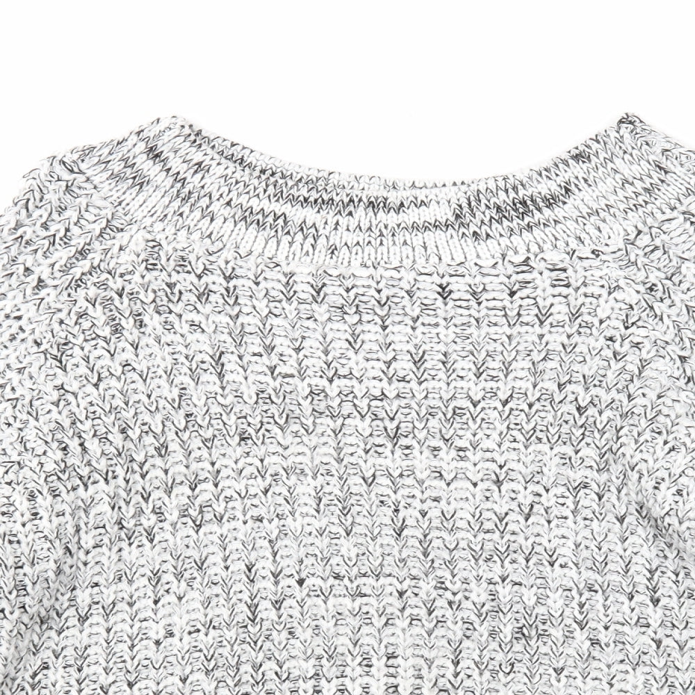 New Look Womens White Round Neck Acrylic Pullover Jumper Size S