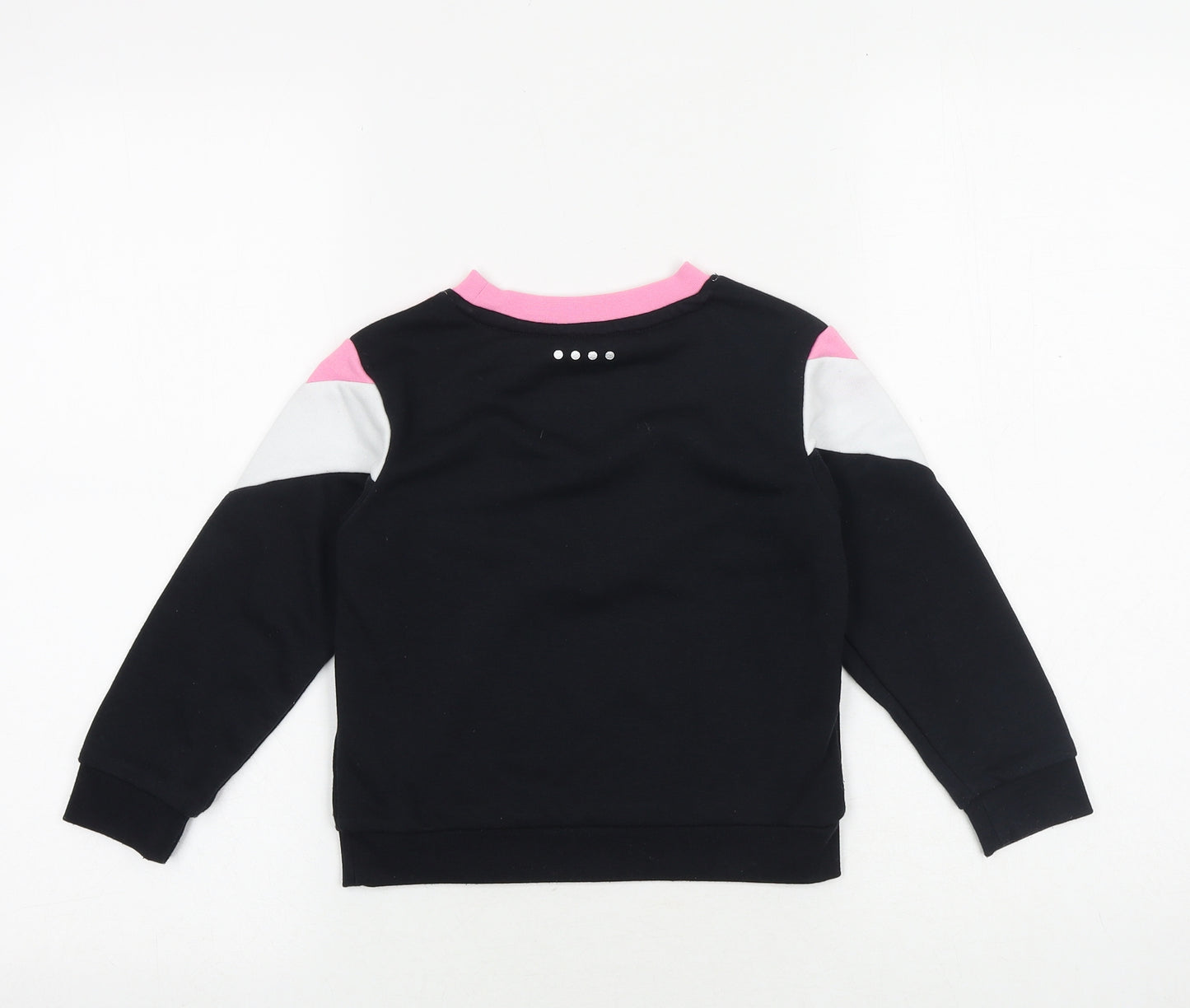 Matalan Girls Black Geometric Cotton Pullover Sweatshirt Size 6-7 Years Pullover - Dance