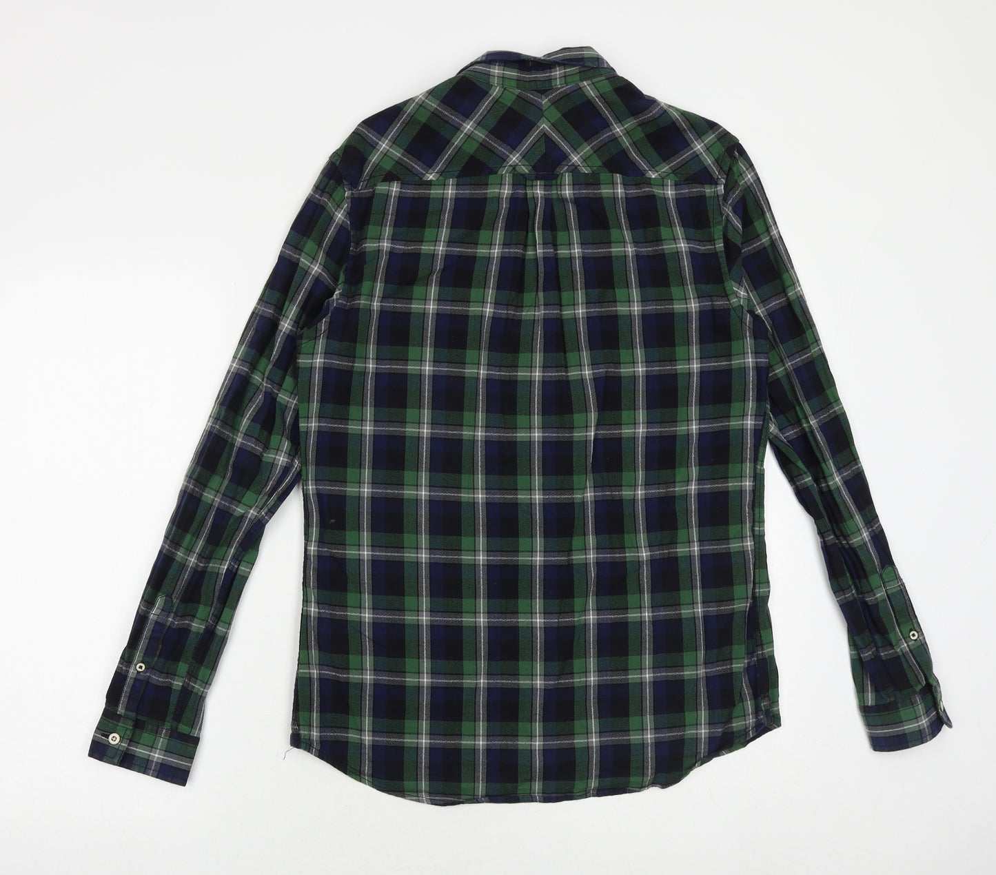 Burton Mens Green Plaid Cotton Button-Up Size M Collared Button