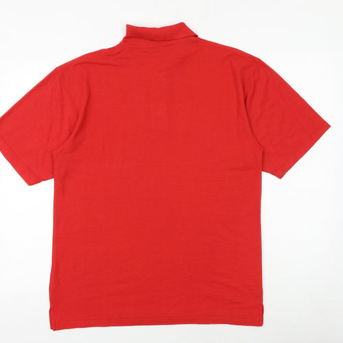 James Jordan Mens Red Cotton Polo Size M Collared Button