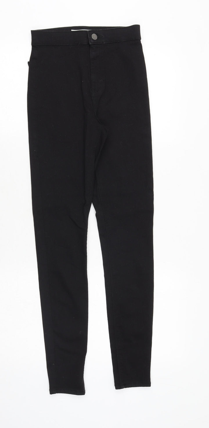 Topshop Womens Black Cotton Jegging Jeans Size 26 in Slim Zip