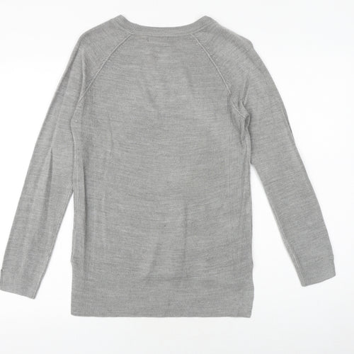 Primark Womens Grey Round Neck Acrylic Pullover Jumper Size 6