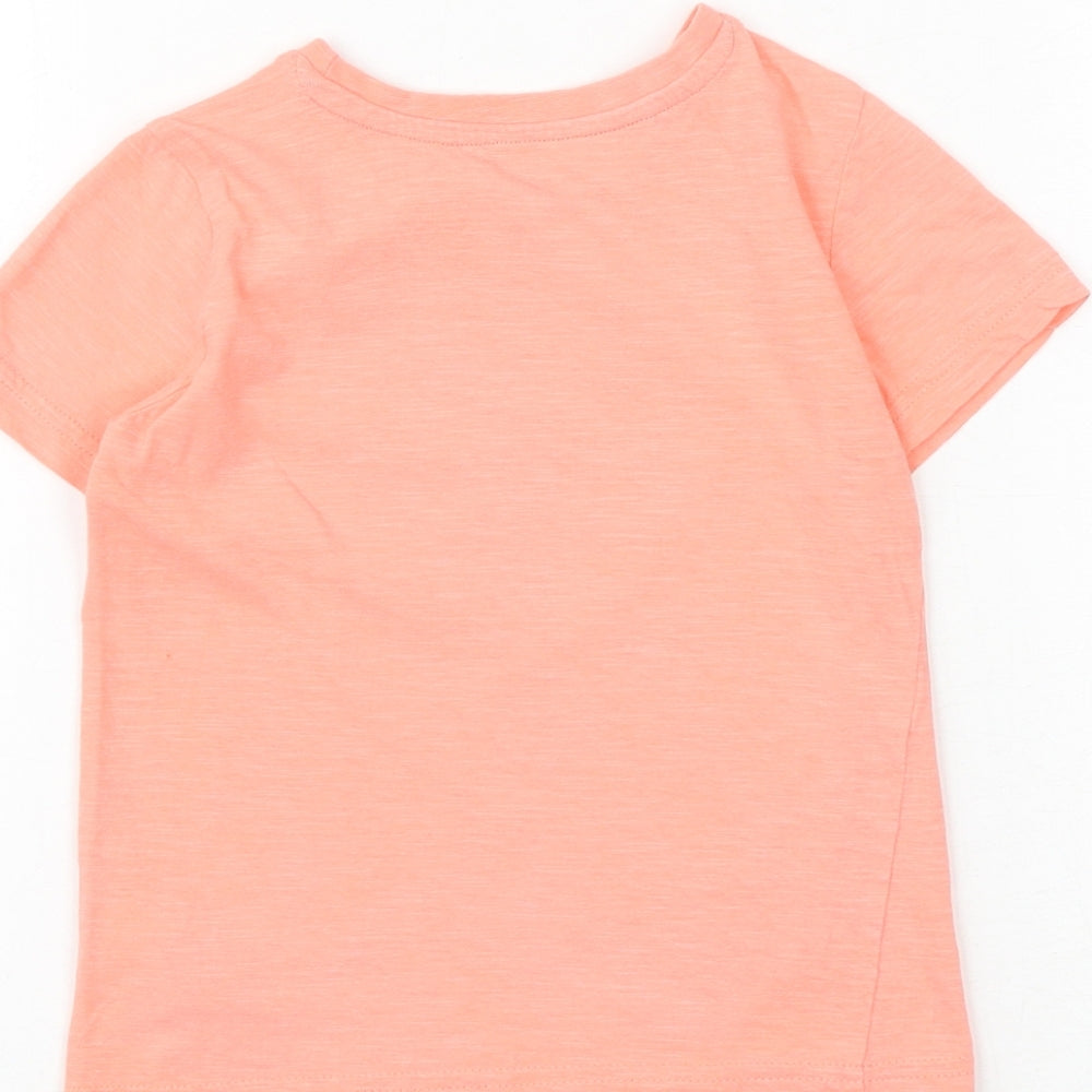 Mothercare Boys Pink 100% Cotton Basic T-Shirt Size 2-3 Years Round Neck Pullover - Shark