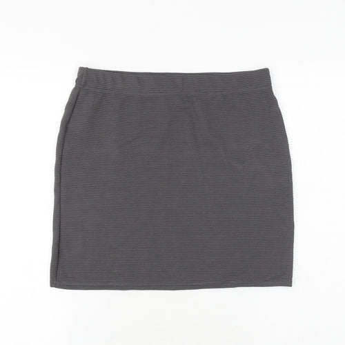 Select Womens Grey Striped Polyester Bandage Skirt Size 12