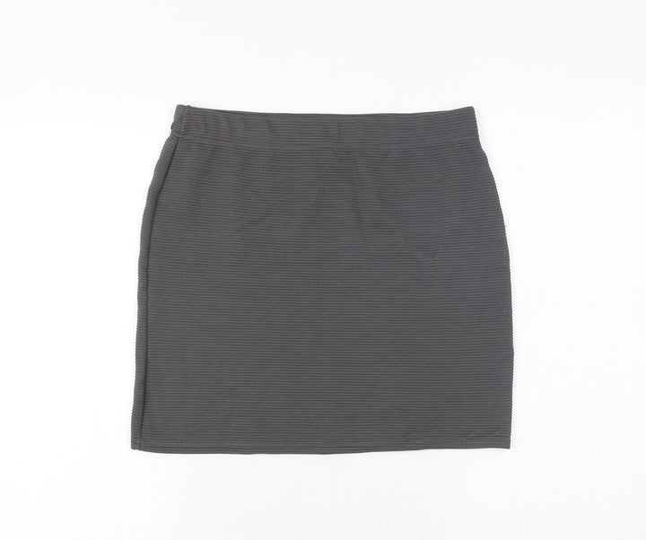 Select Womens Grey Striped Polyester Bandage Skirt Size 12