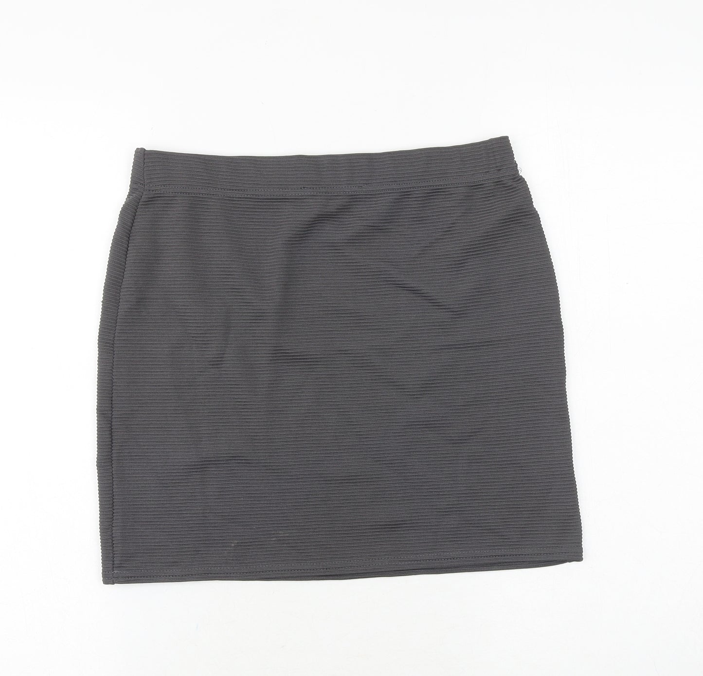 Select Womens Grey Striped Polyester Bandage Skirt Size 12
