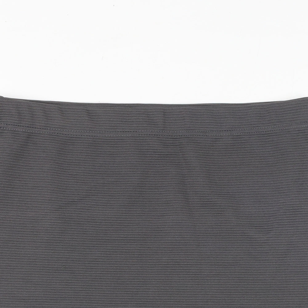 Select Womens Grey Striped Polyester Bandage Skirt Size 12