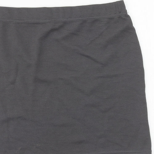 Select Womens Grey Striped Polyester Bandage Skirt Size 12