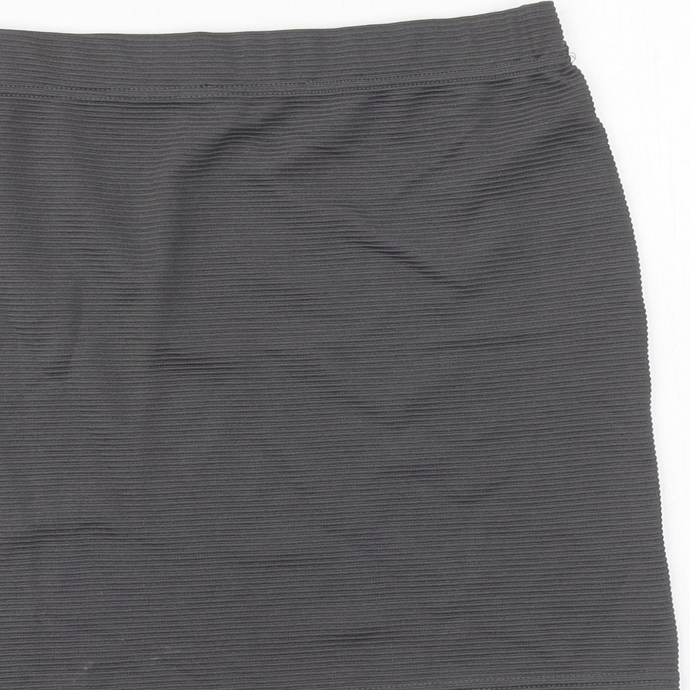 Select Womens Grey Striped Polyester Bandage Skirt Size 12