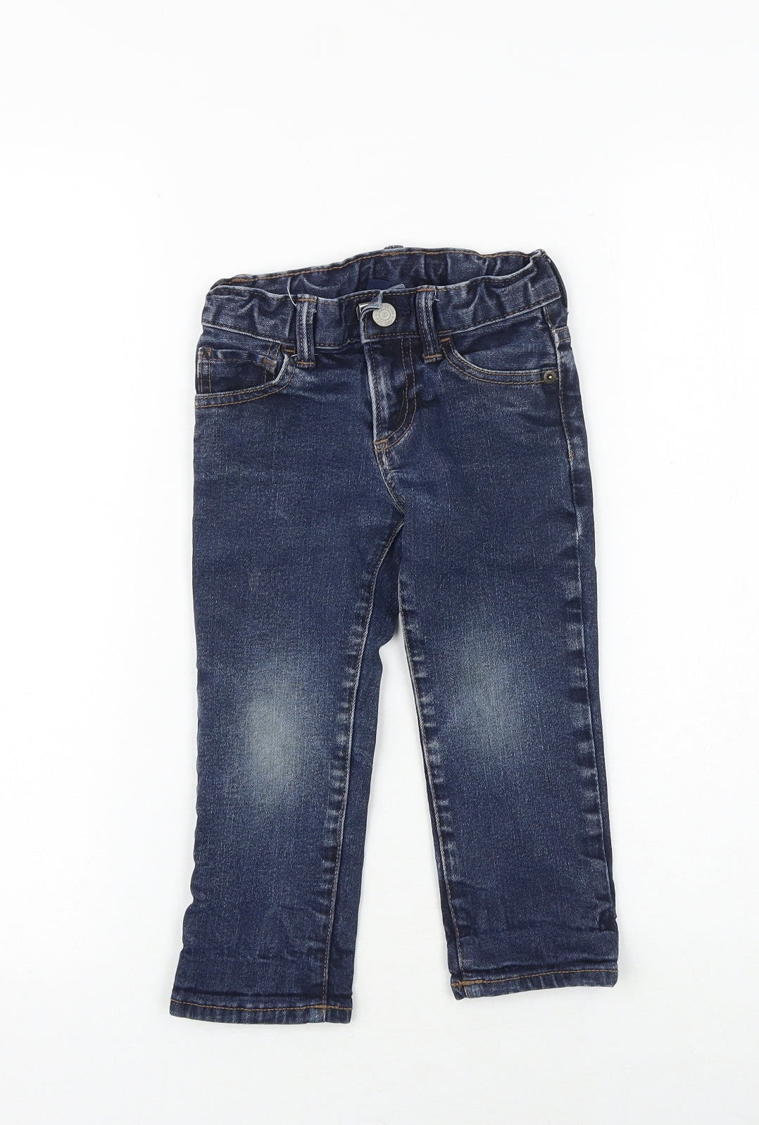 Gap Boys Blue Cotton Straight Jeans Size 3 Years Regular Tie