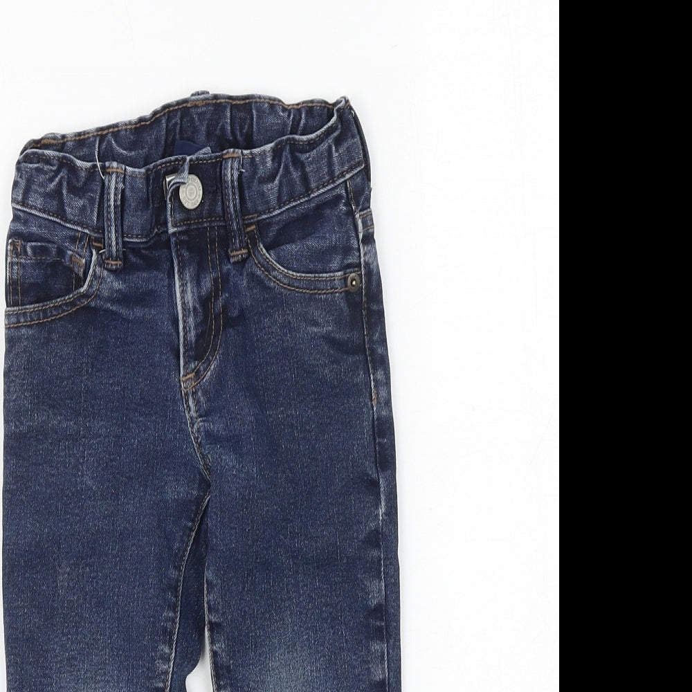 Gap Boys Blue Cotton Straight Jeans Size 3 Years Regular Tie