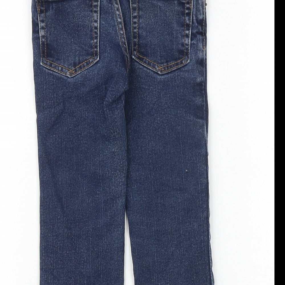 Gap Boys Blue Cotton Straight Jeans Size 3 Years Regular Tie