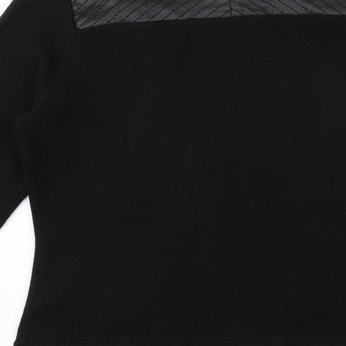 Marks and Spencer Womens Black Biker Jacket Size 10 Zip