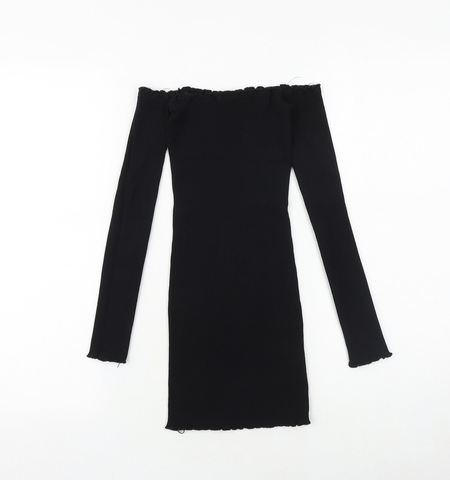 Vinceotto Womens Black Viscose Bodycon Size S Off the Shoulder Pullover