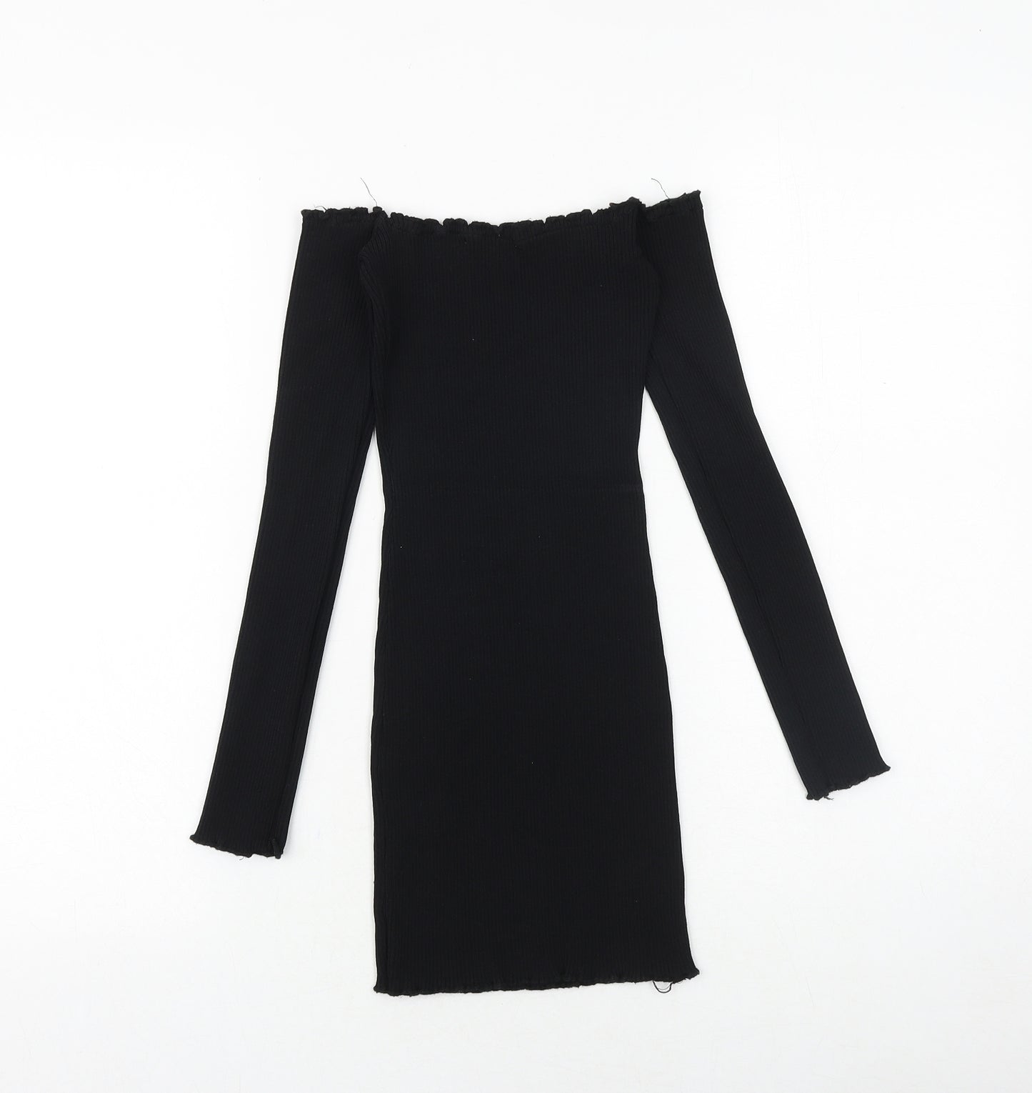 Vinceotto Womens Black Viscose Bodycon Size S Off the Shoulder Pullover