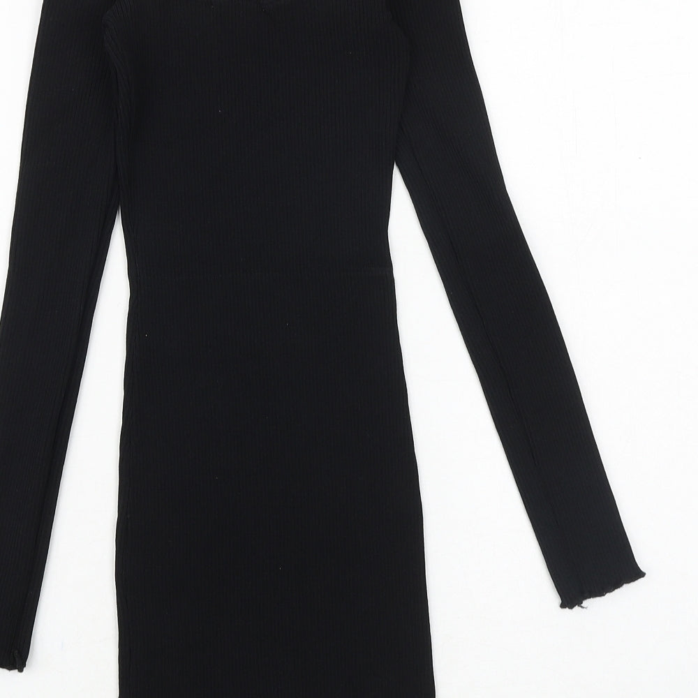 Vinceotto Womens Black Viscose Bodycon Size S Off the Shoulder Pullover