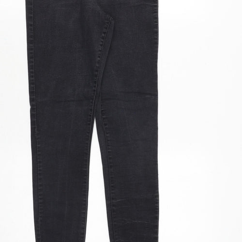 Denim & Co. Womens Black Cotton Skinny Jeans Size 12 Regular Zip