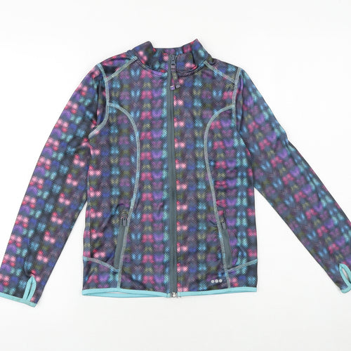 John Lewis Girls Multicoloured Geometric Jacket Size 10 Years Zip