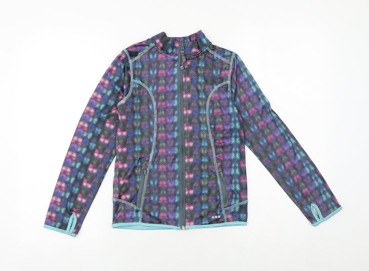 John Lewis Girls Multicoloured Geometric Jacket Size 10 Years Zip