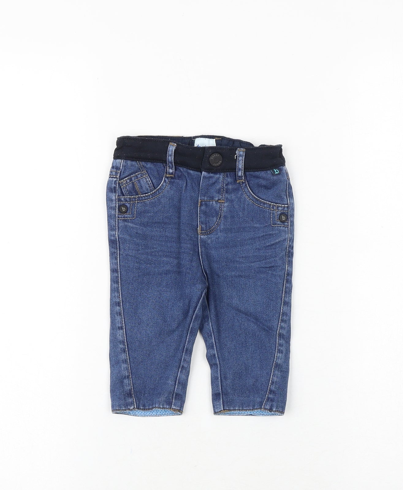 Ted Baker Baby Blue Cotton Capri Jeans Size 3-6 Months Button