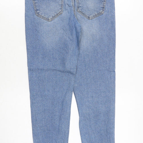 sinsay Womens Blue Cotton Straight Jeans Size 8 Regular Zip