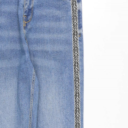 sinsay Womens Blue Cotton Straight Jeans Size 8 Regular Zip