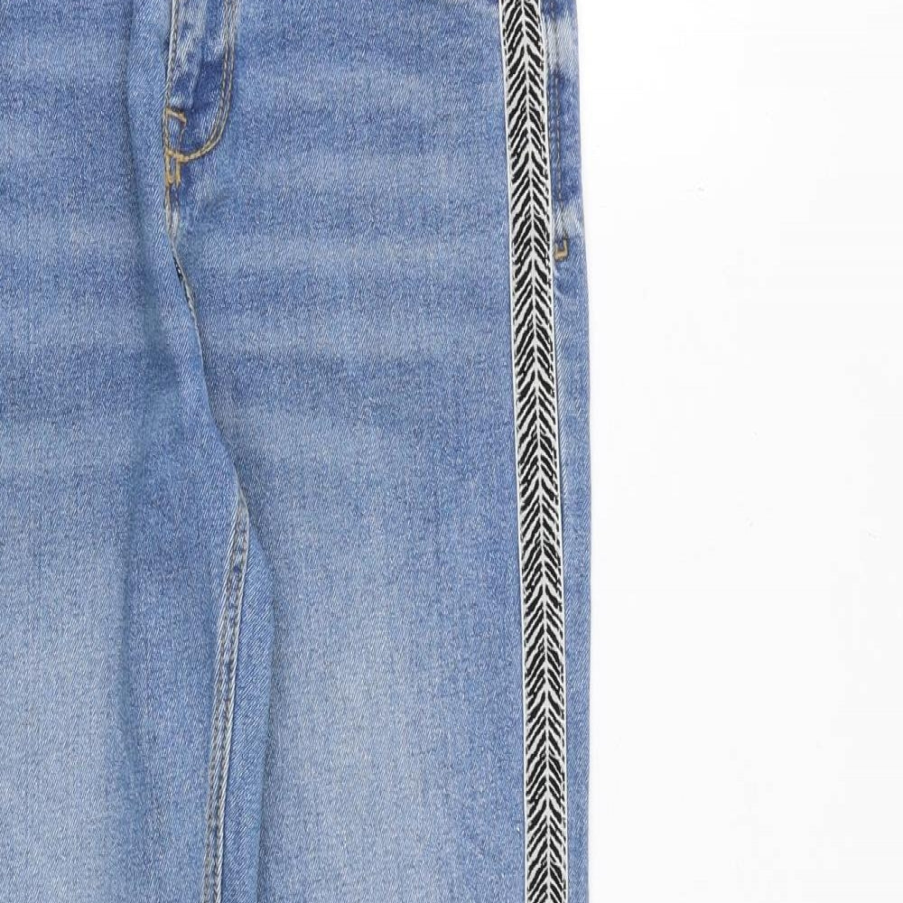 sinsay Womens Blue Cotton Straight Jeans Size 8 Regular Zip