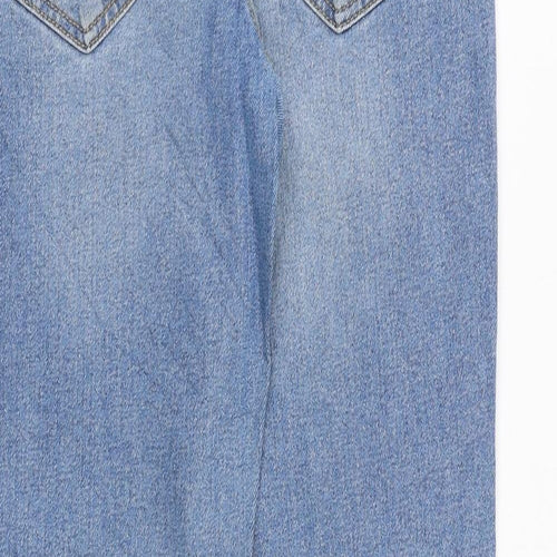 sinsay Womens Blue Cotton Straight Jeans Size 8 Regular Zip