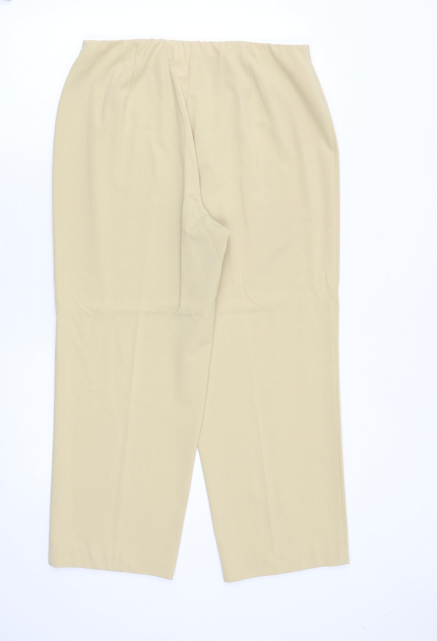 Slimma Womens Beige Polyester Trousers Size 16 Regular Button