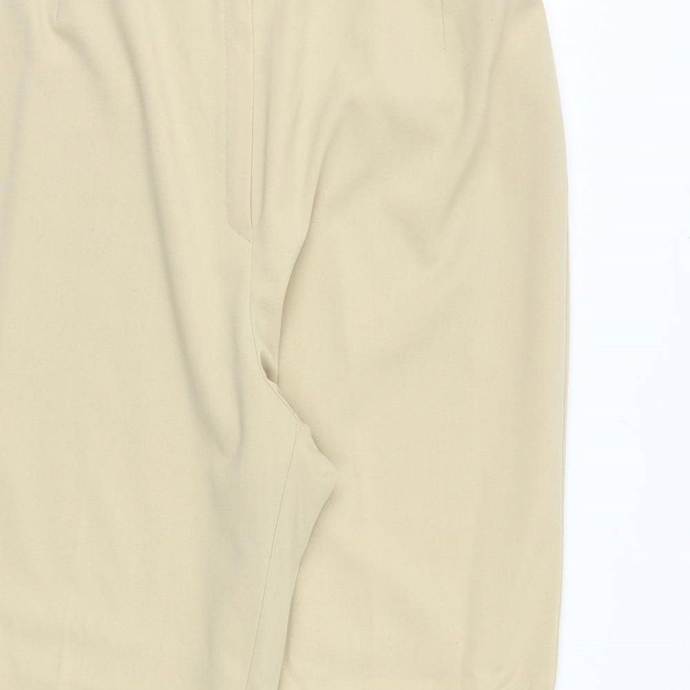 Slimma Womens Beige Polyester Trousers Size 16 Regular Button