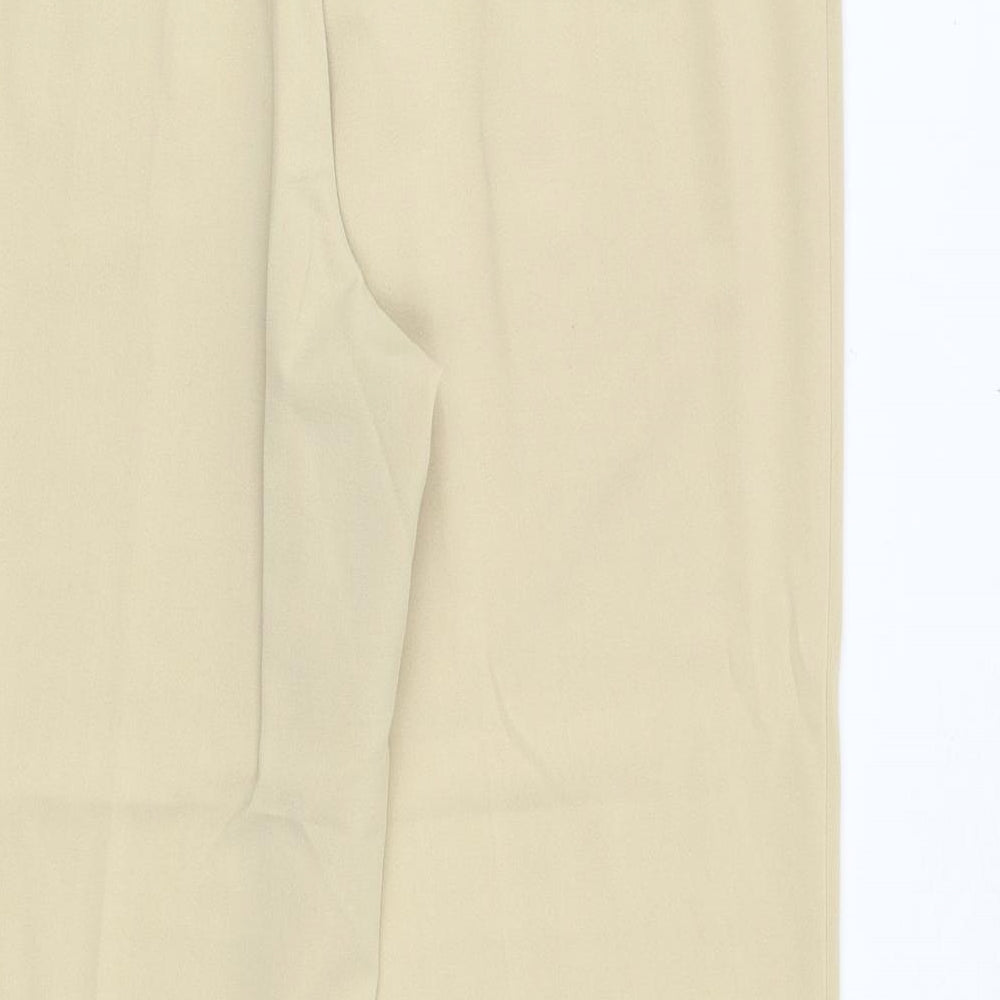 Slimma Womens Beige Polyester Trousers Size 16 Regular Button